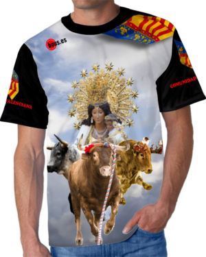Camiseta de toro con virgen de los desamparados valencia comunidad valenciana